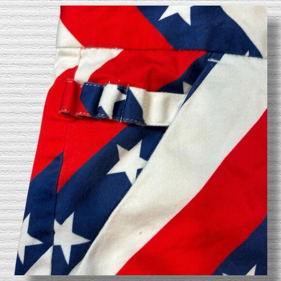 Royal & Awesome Golf Shorts Pars and Stripes Red White Blue Stars Flag Size 36 - Picture 4 of 8